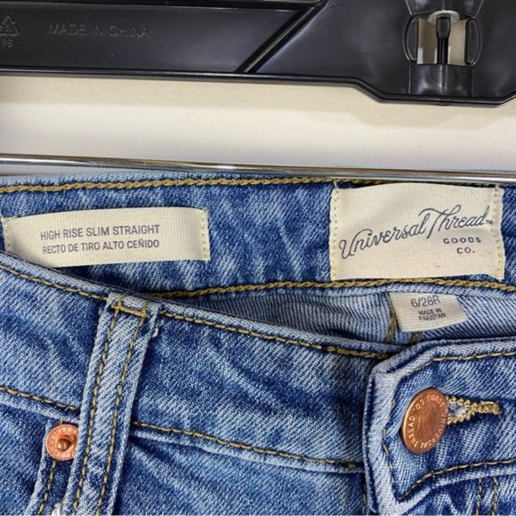 Universal Thread High Rise Slim Straight Jeans Mom Boyfriend - Picture 3 of 3